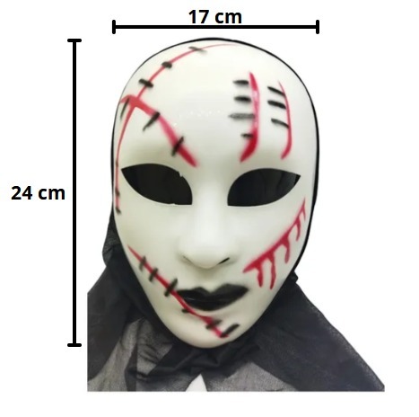 MASCARA PLASTICA C/CAPUZ  FANTASMA CICATRIZ